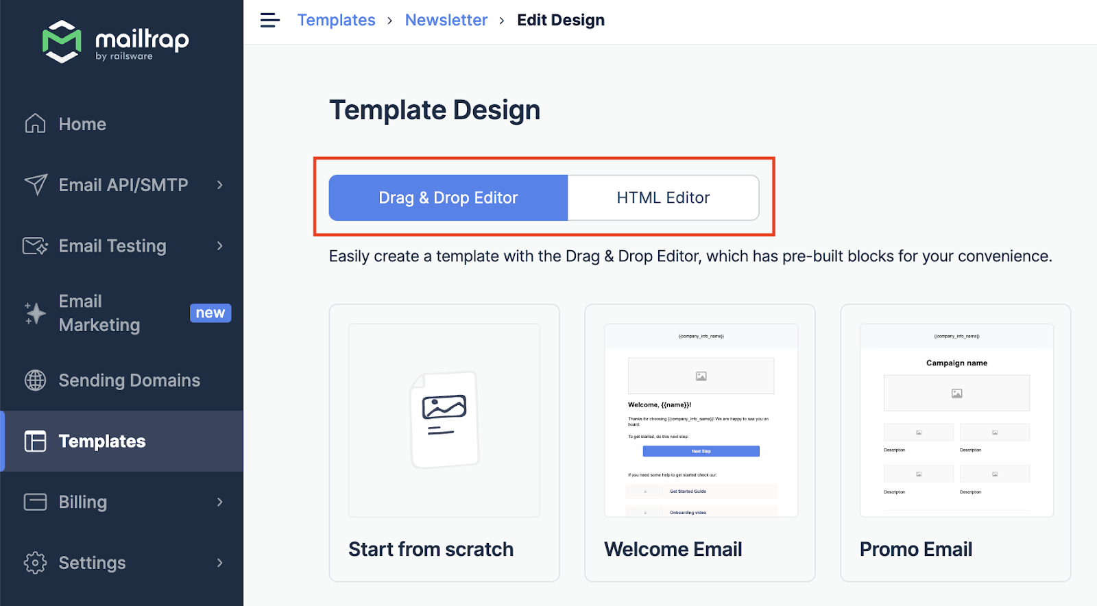 Mailtrap Template Design