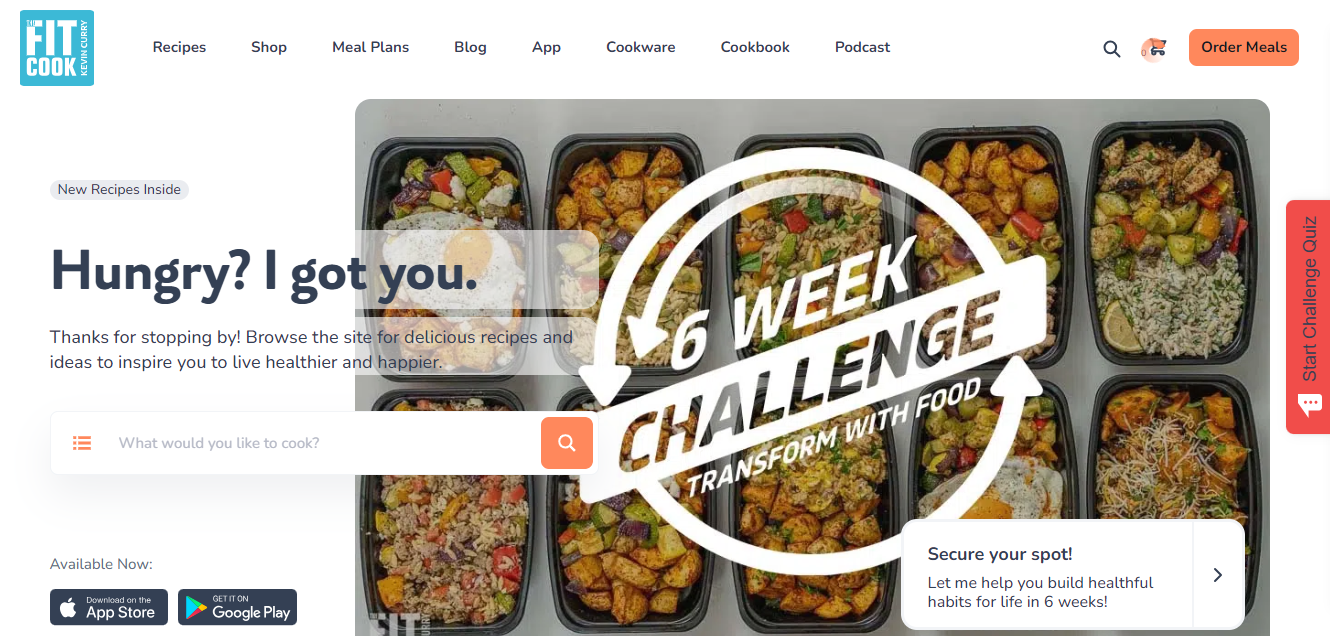 Fit Men Cook homepage - one of the best lifestyle blog examples