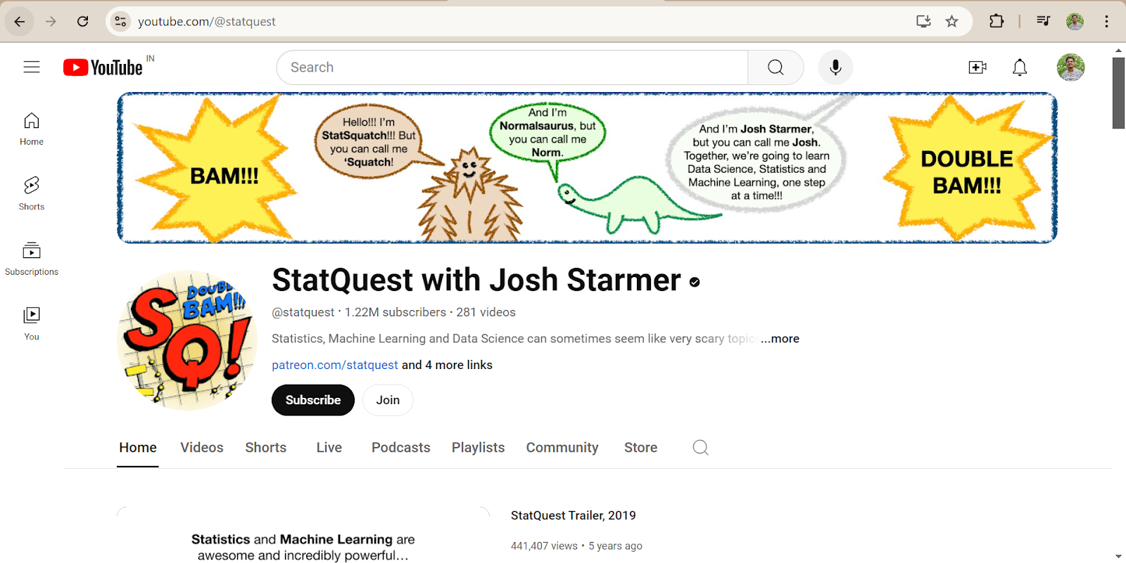 StatQuest with Josh Starmer YouTube Channel