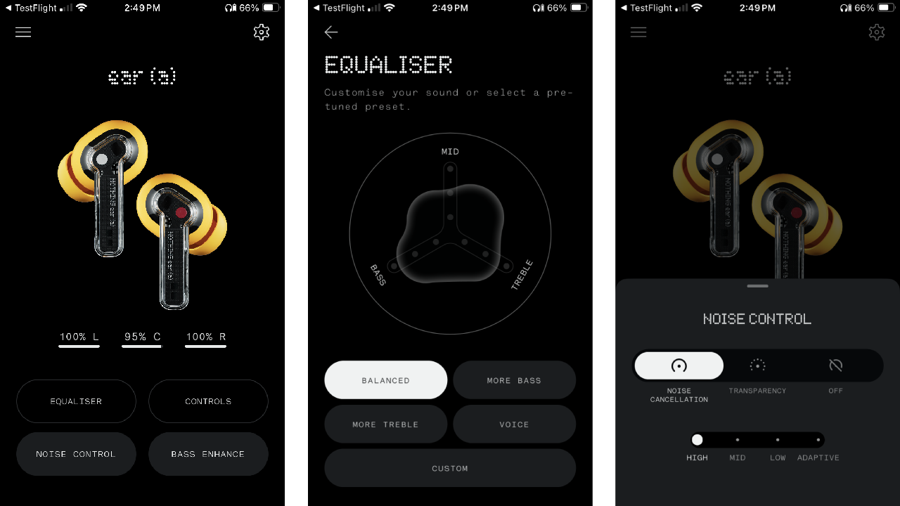 instructions of using Nothing Earbuds ear (a) in the X app
