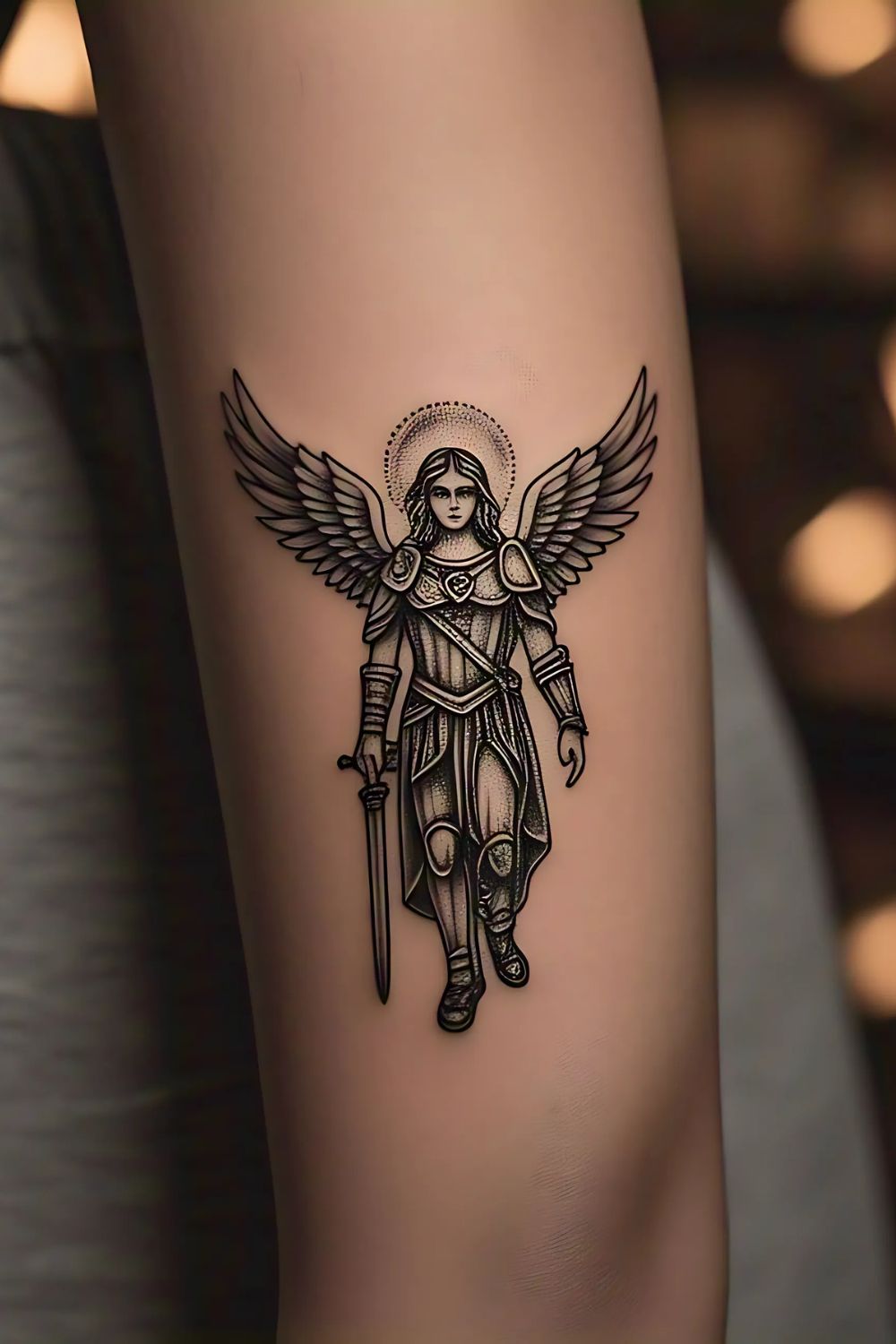Saint Michael Tattoo on the Forearm or Arm