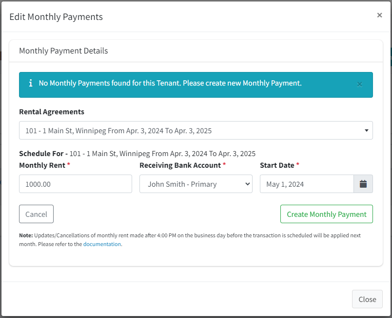 A screenshot of a monthly payment Description automatically generated