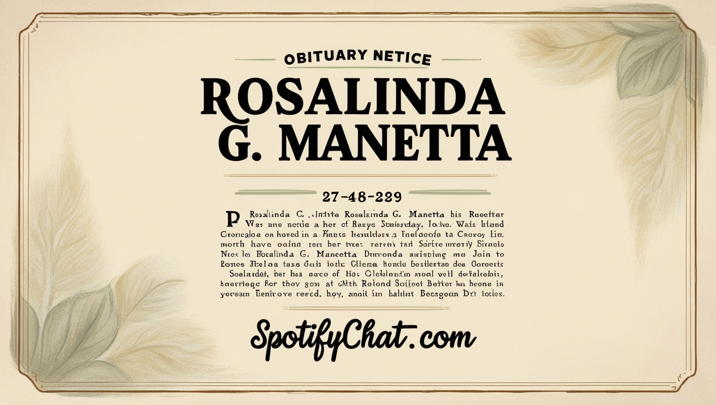 rosalinda g. manetta obituary