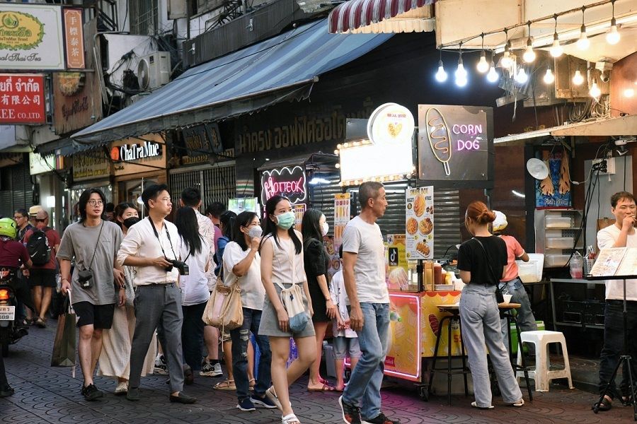 A crowded and bustling atmosphere in China Town