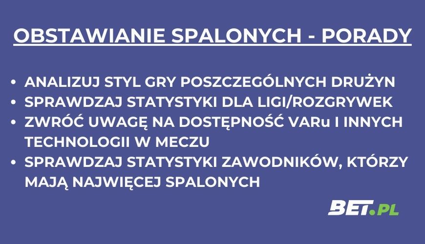 jak obstawiać spalone u bukmachera?