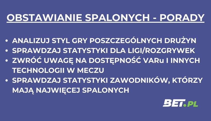 jak obstawiać spalone u bukmachera?