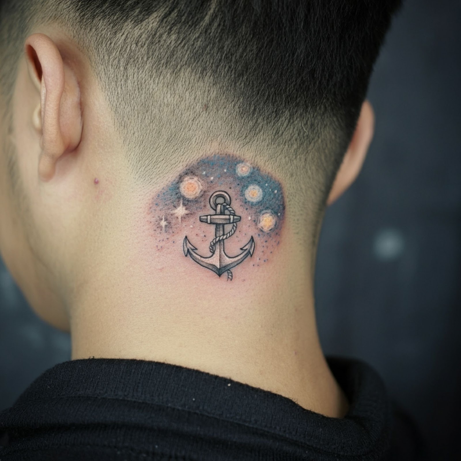 Anchor Tattoos on Neck 