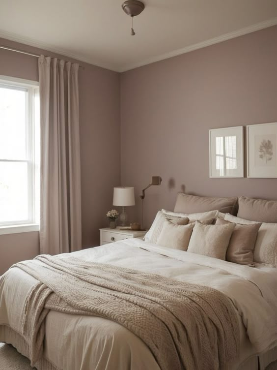 Mauve and Beige for Bedroom Walls