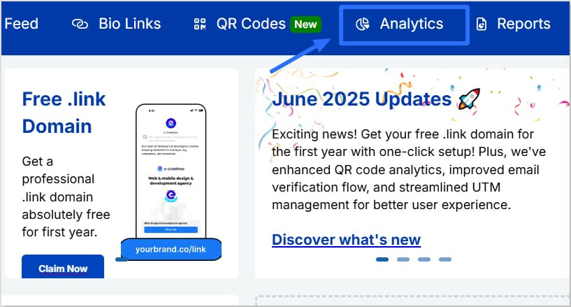 Click on analytics