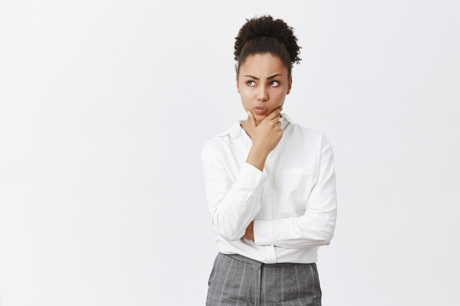 Woman thinking about recruitment plan