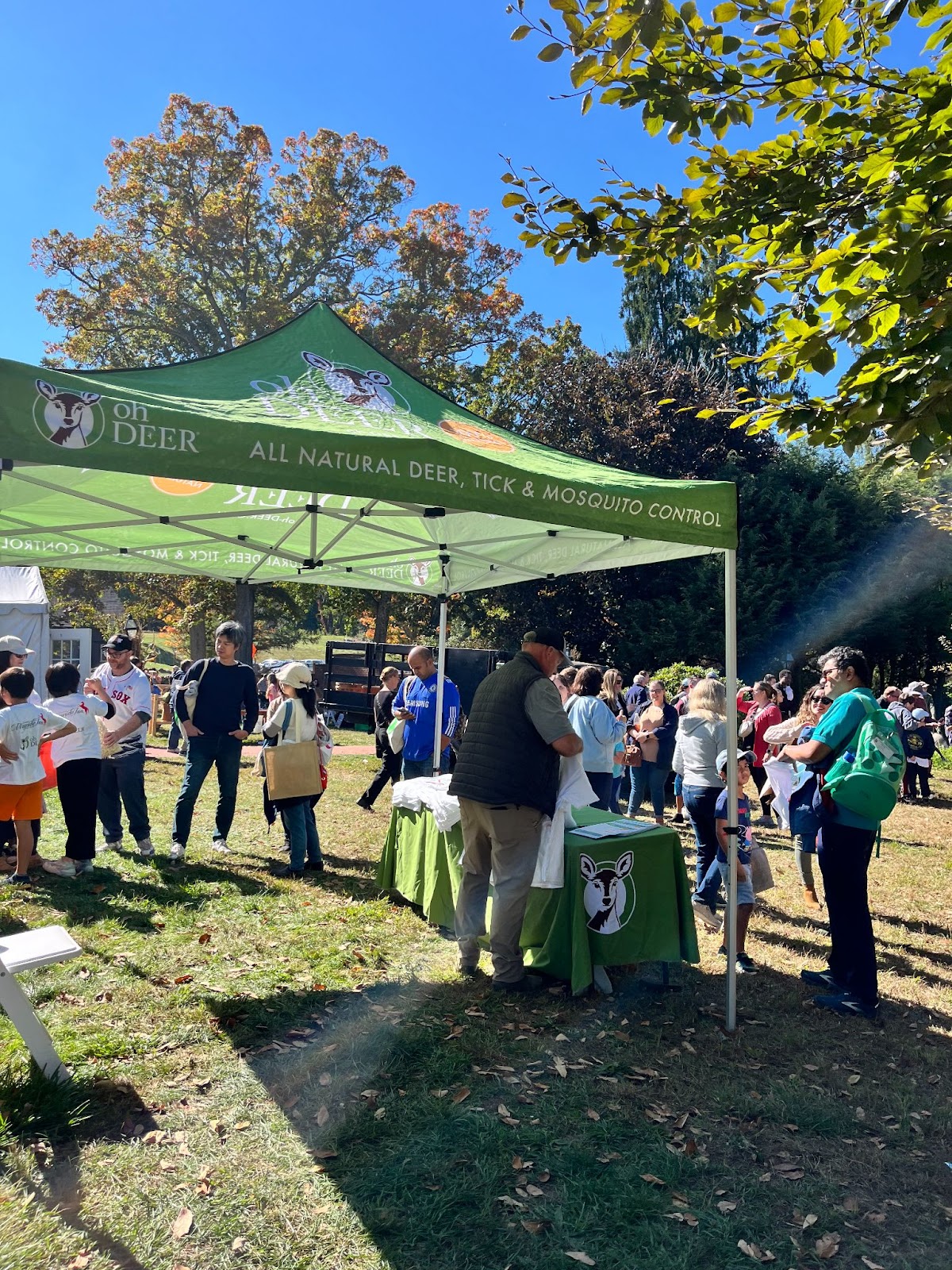 ohDEER All Natural Deer tent at a community event pushing the T.I.C.K initiatives