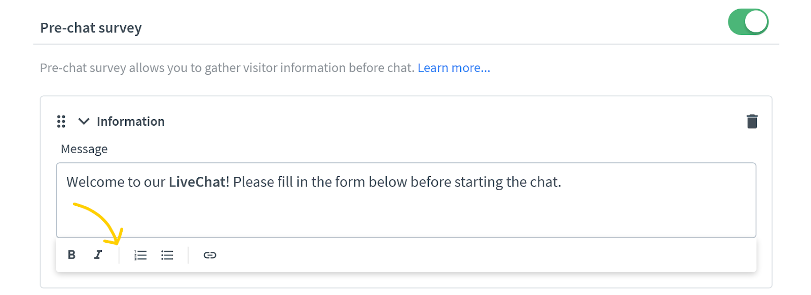 Format form text.