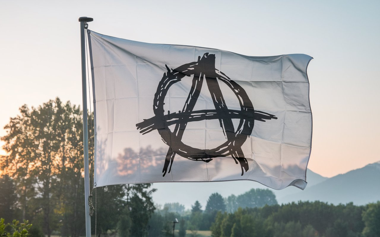 Anarchy Flag Black White Paci