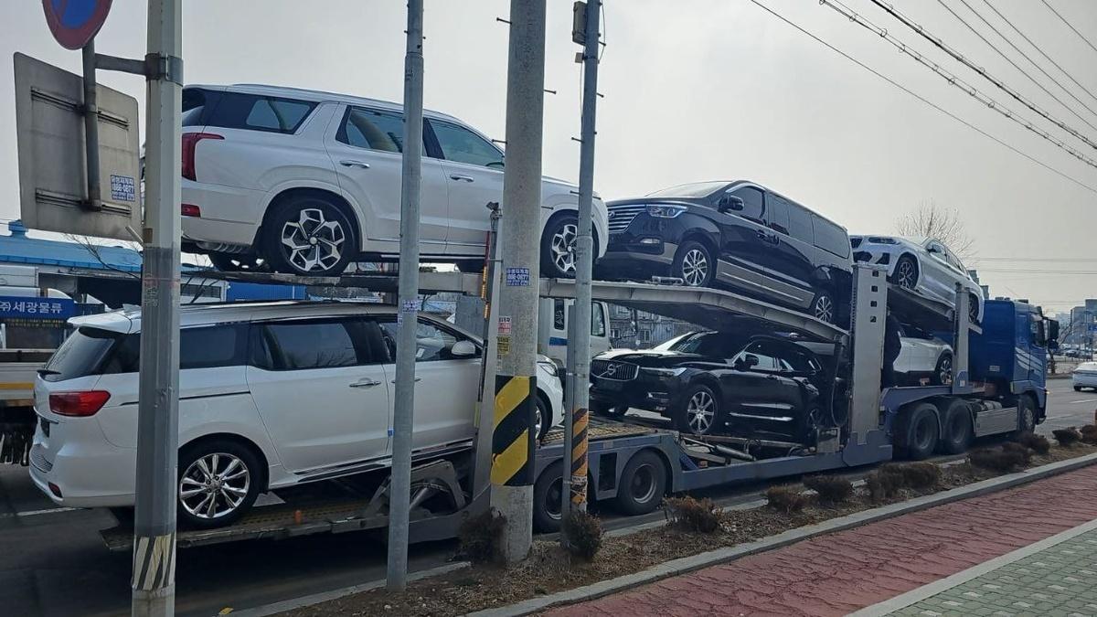 Доставка машин в порт для импорта из Южной Кореи