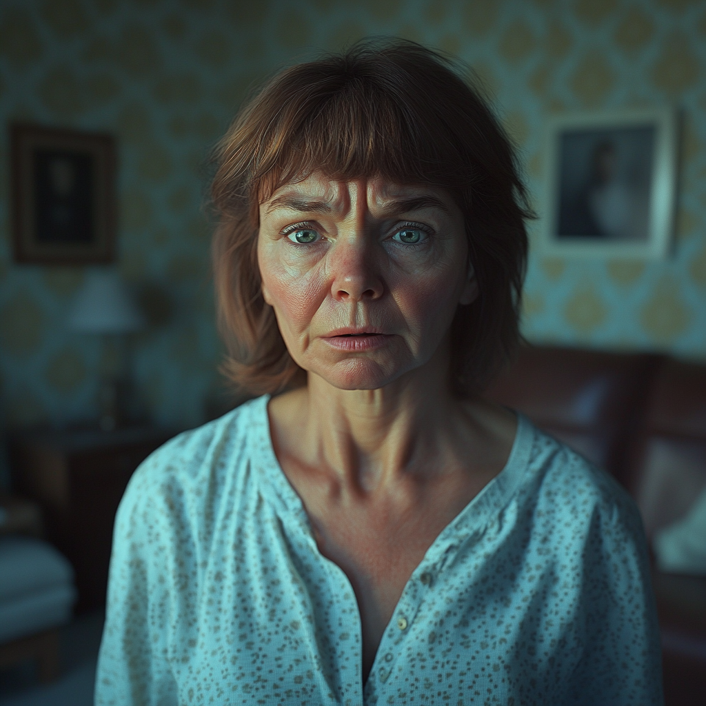 A worried older woman | Source: Midjourney