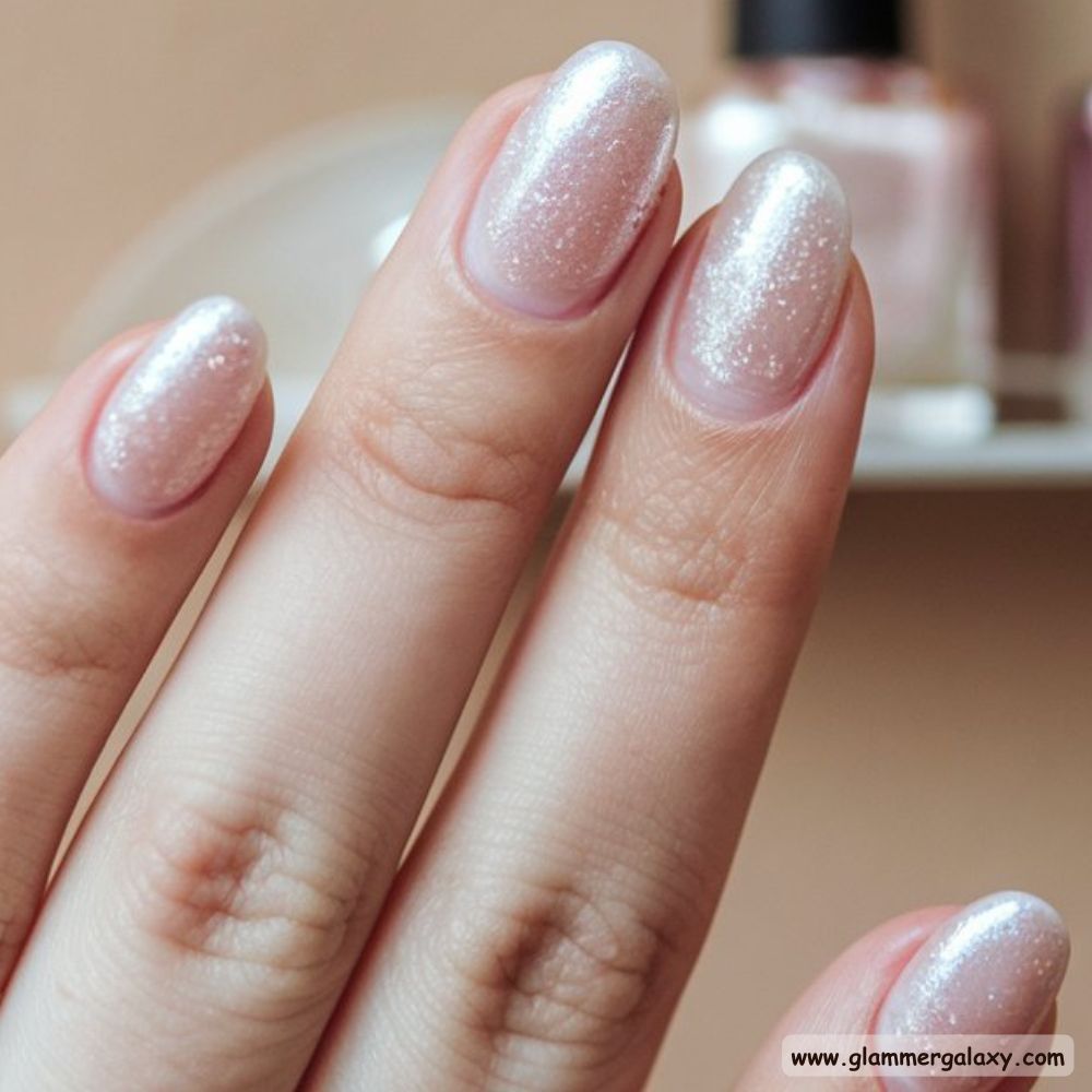 Neutral Winter Nails having Luminous Pearl Finish
