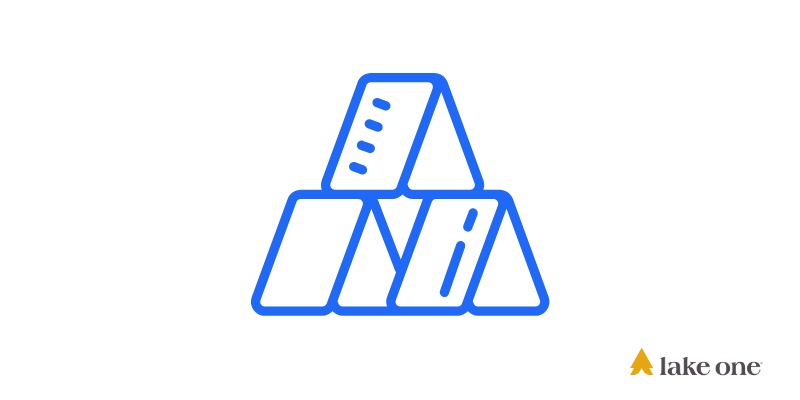 Pyramid graphic, representing combining data sources