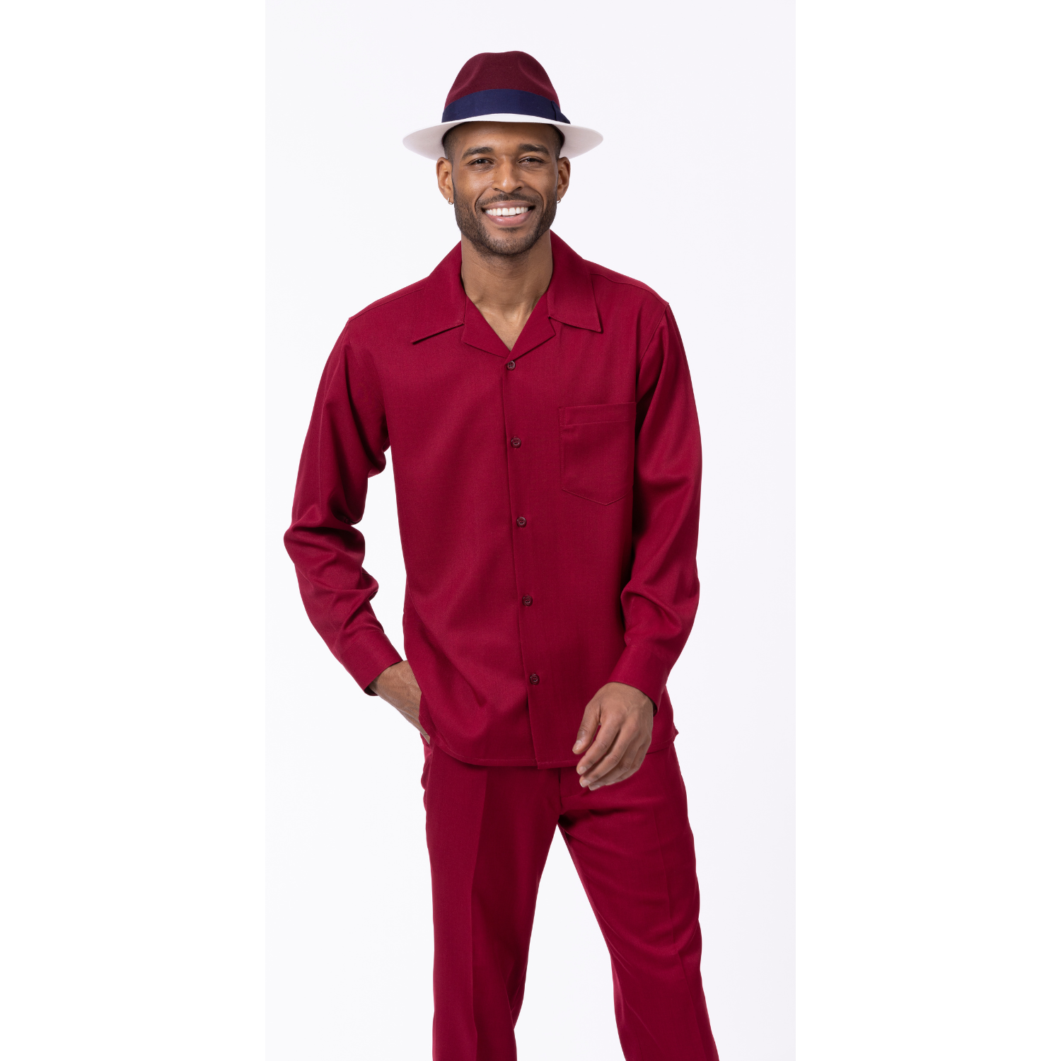 Burgundy Long Sleeve Walking Suit