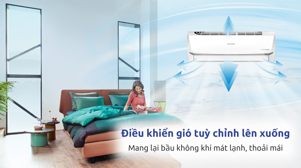 Máy lạnh Sharp Inverter 1 HP AH-X10ZEW - Cơ chế thổi gió