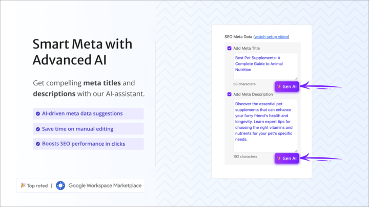 screenshot showing GoPublish's advanced AI features for SEO
