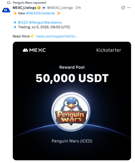 Penguin Wars listing on MEXC, गेम खेलकर अर्न करे क्रिप्टो 