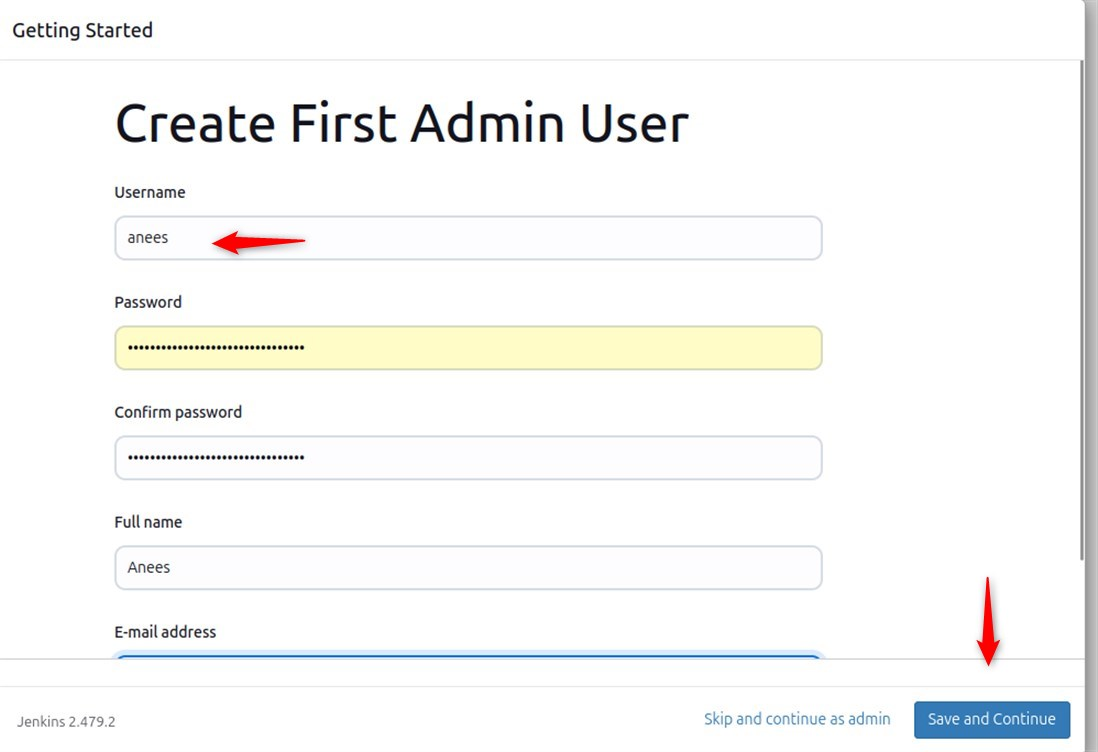 create admin user