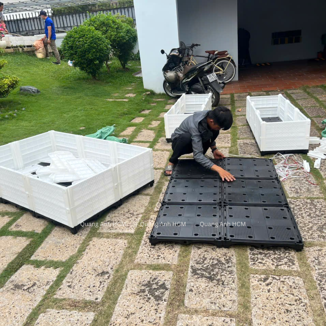 chậu ghép trồng rau