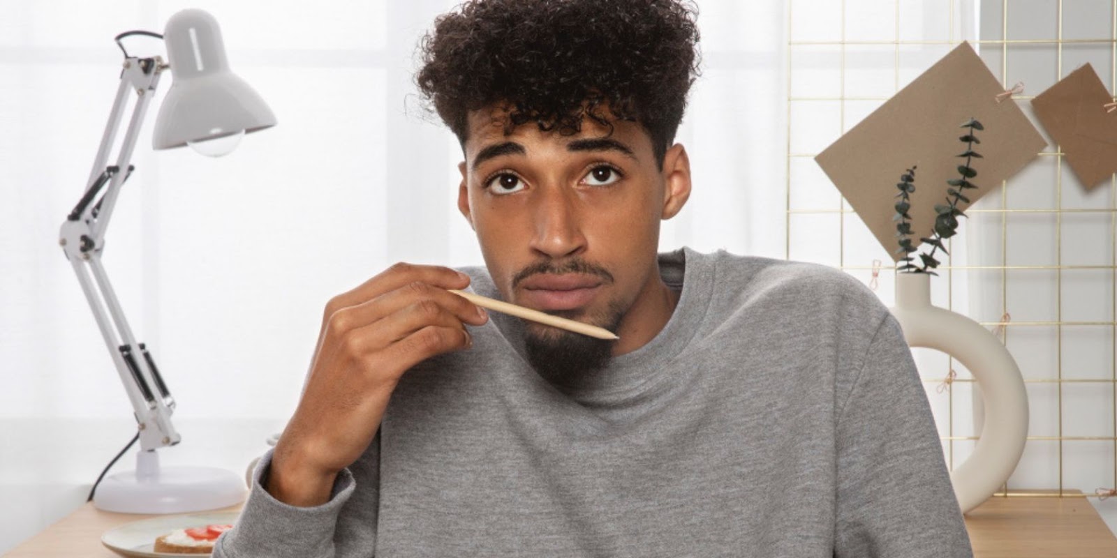 Man looking contemplative