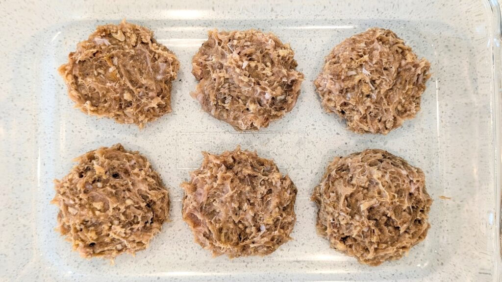 Turkey burgers before cooked