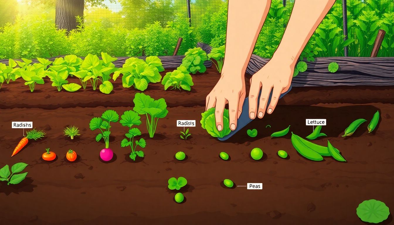 Image of gardening tools and vegetable seeds