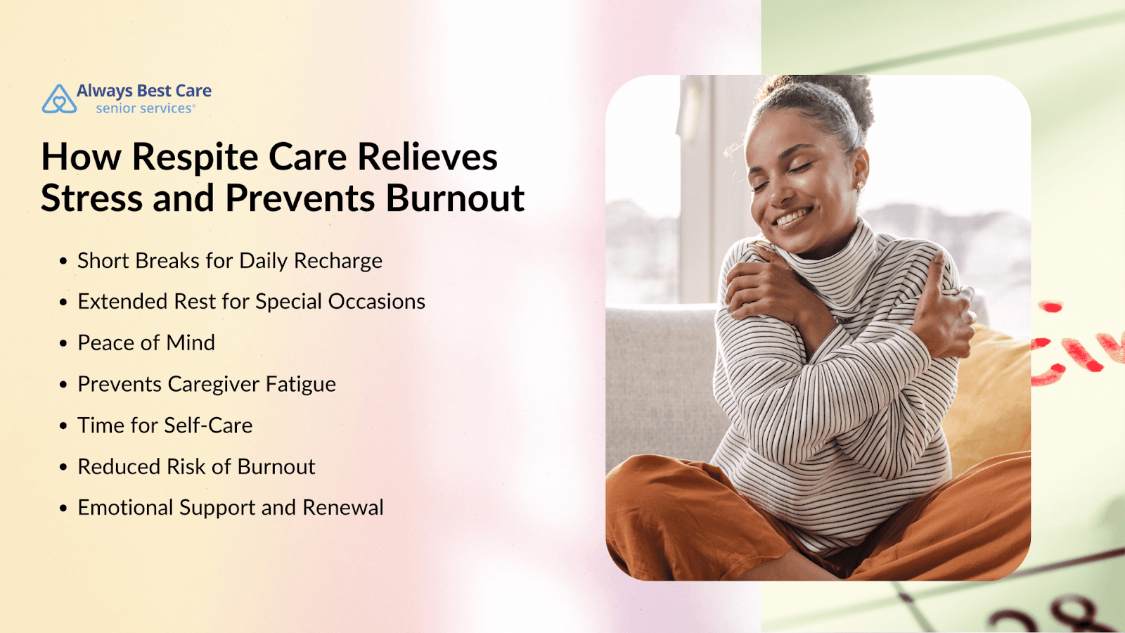 This infographic details how respite care relieves stress and prevents burnout