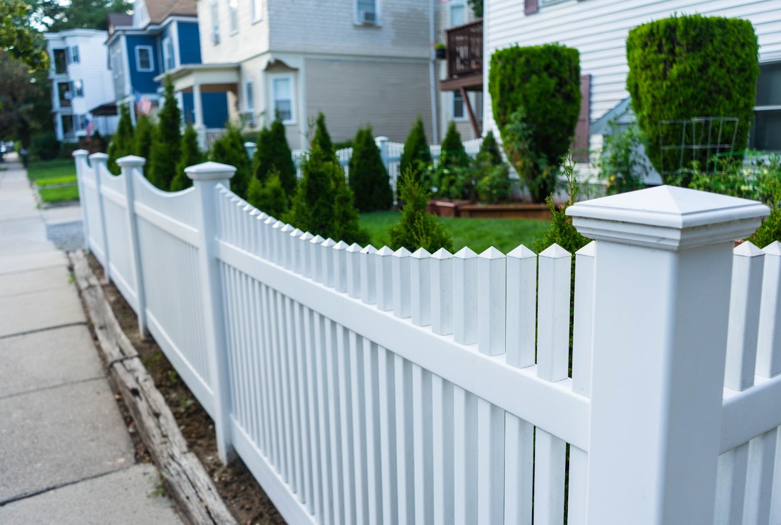 Fencing around a home. 