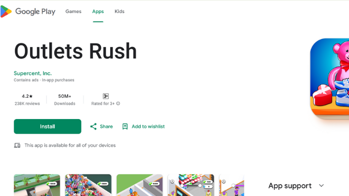 Outlets Rush on Play Store