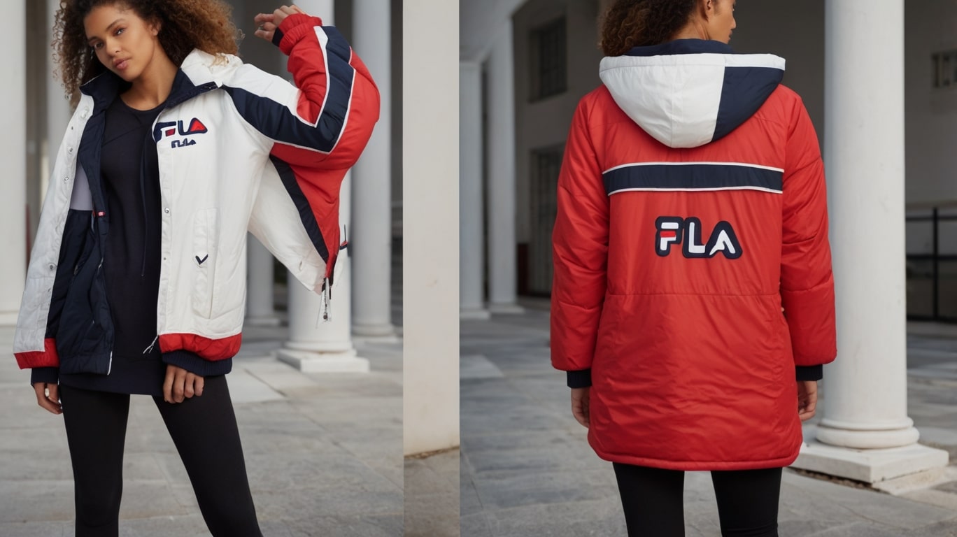 fila long jacket mixed media l