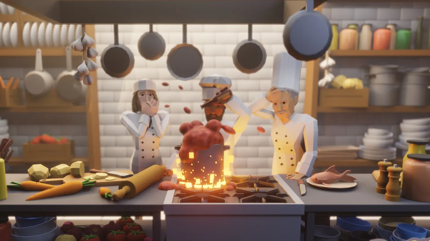 The Official Picture of Recipe for Disaster with its characters, One of best cooking games for steam