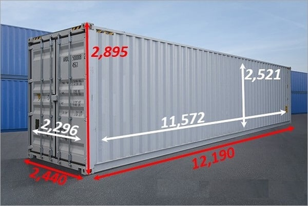 1 container 45 feet chở được bao nhiêu tấn