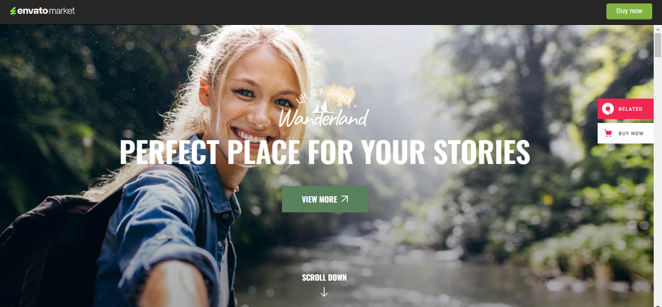 Wanderland top blog template