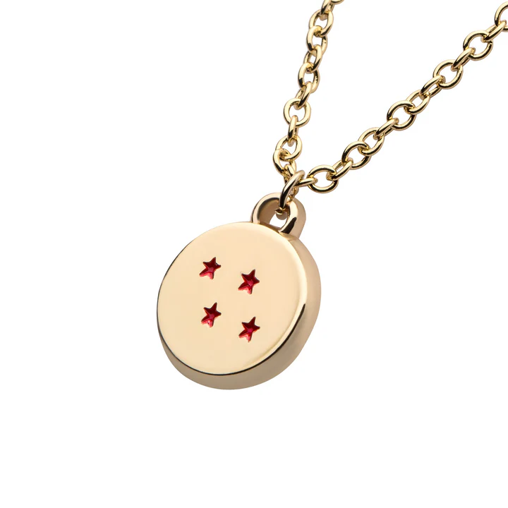 Dragon Ball necklace: Gold Plated 4 Star Pendant