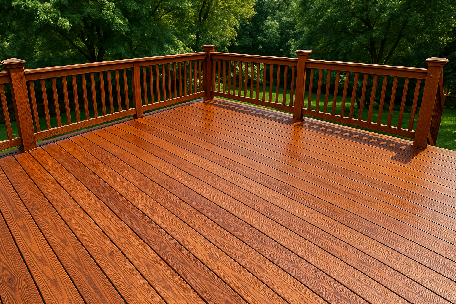 Beautifully stained deck