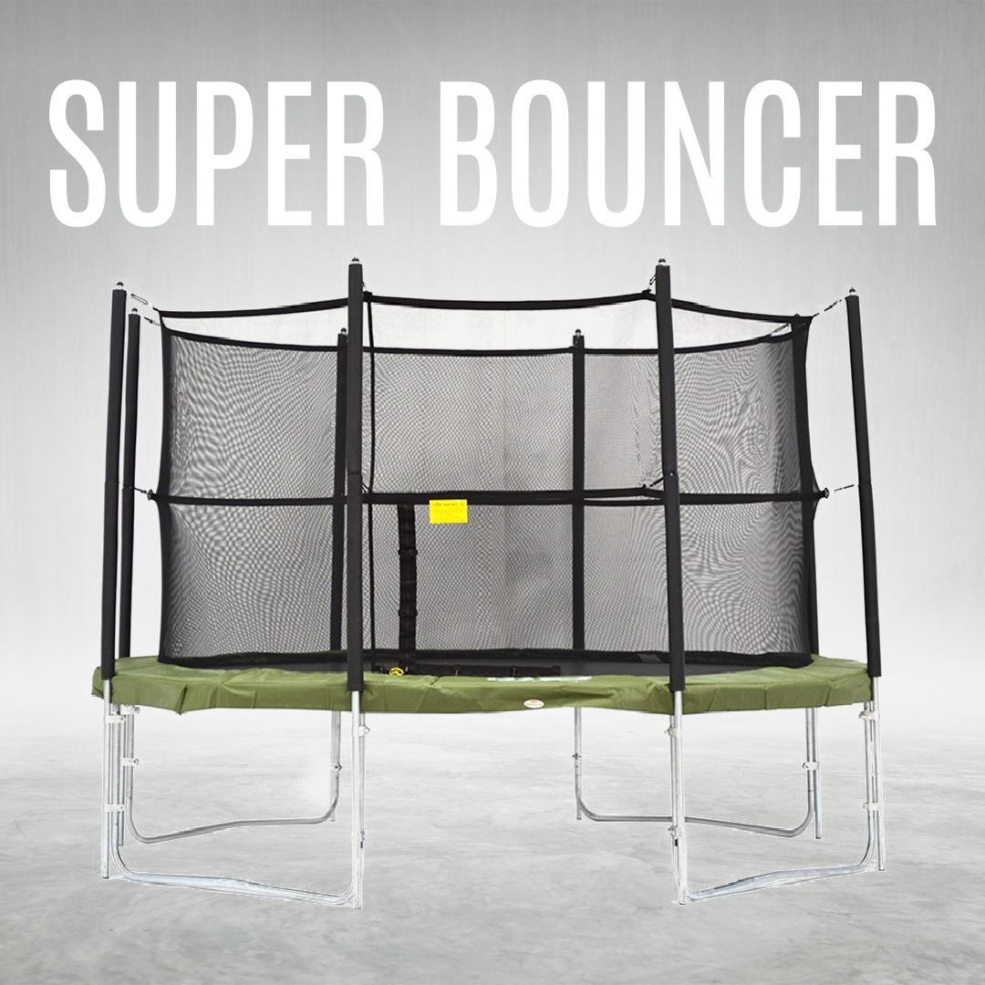 Super Bouncer 14ft Trampoline & Enclosure - Garden Trampolines