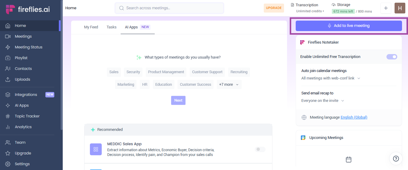 How to take meeting notes in Microsoft Teams using Fireflies