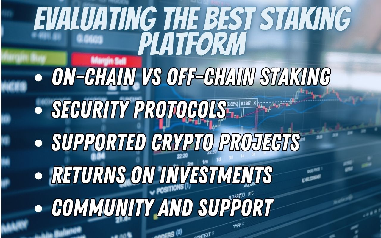 Evaluation of the best crypto staking platforms focusing on staking types, security, supported projects, ROI, and community support.