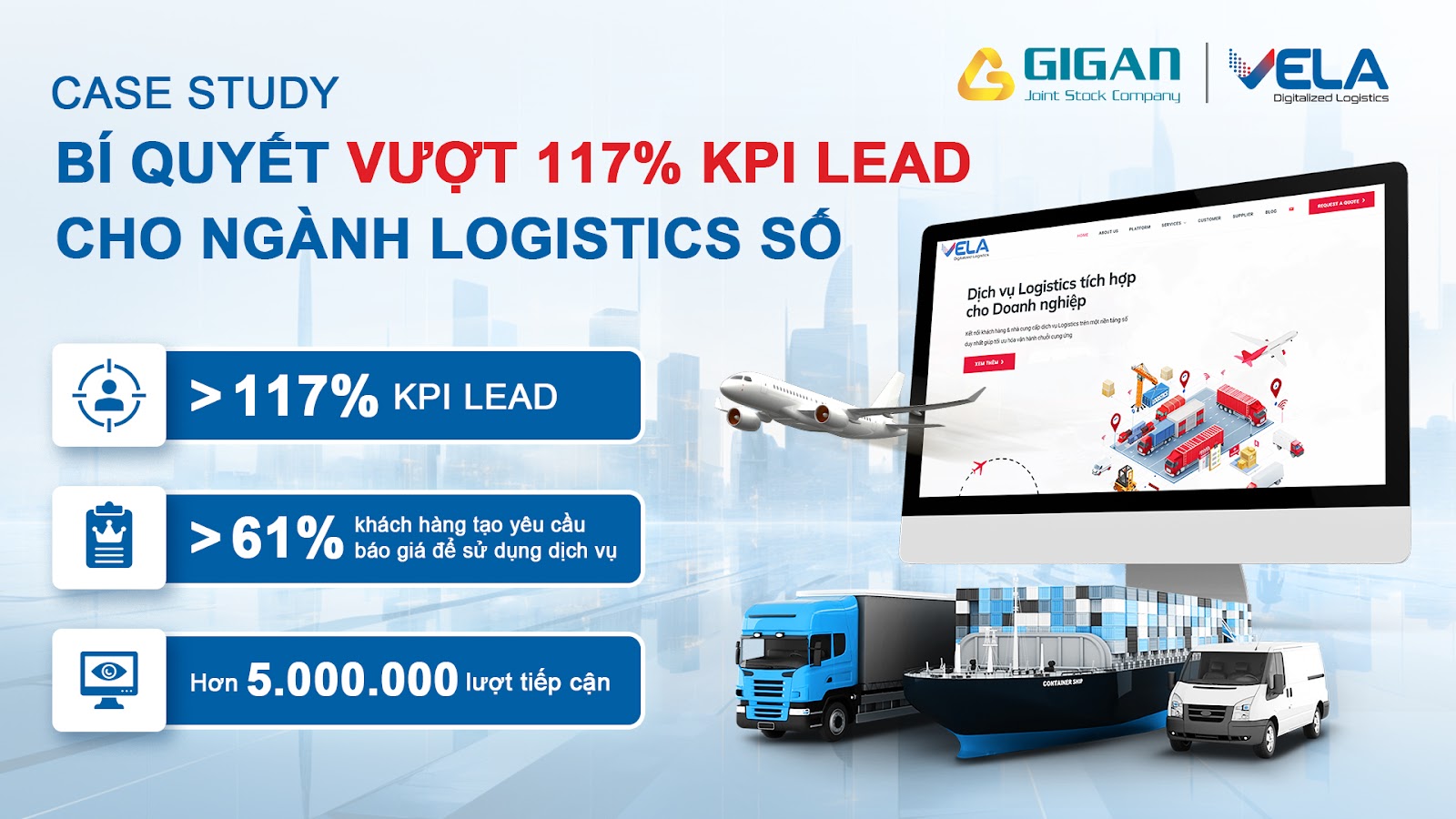 Case Study | Vela | Bí Quyết Vượt 117% Leads Cho Ngành Logistics Số