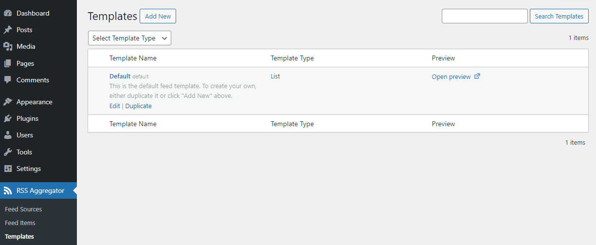 Templates in WP RSS Aggregator
