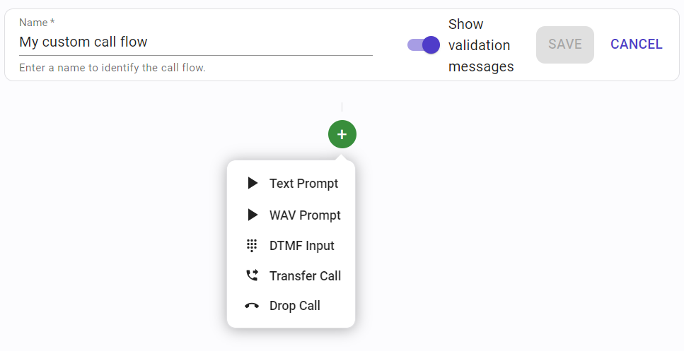 Create call flow with designer