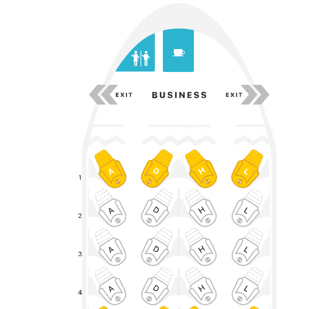 Seatguru map of AA business class