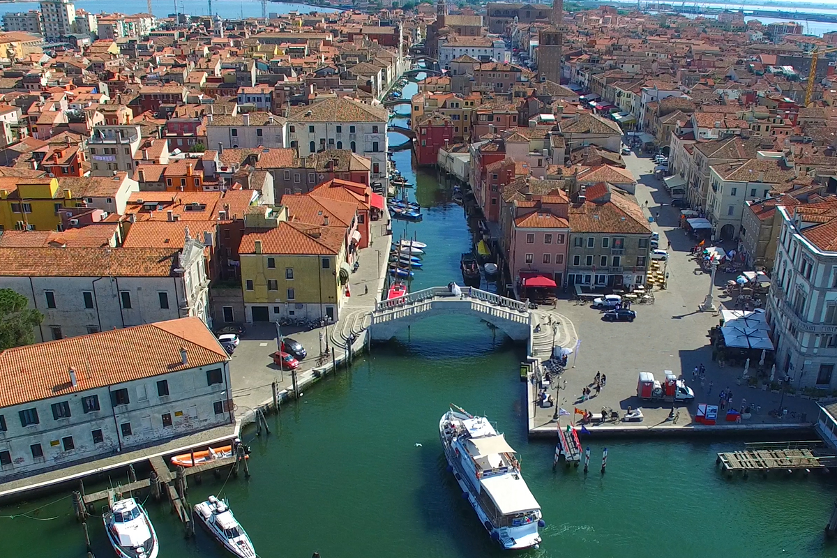 Chioggia i Italien set i fugleperspektiv. 