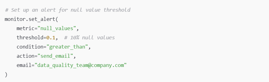 observability to detects null values