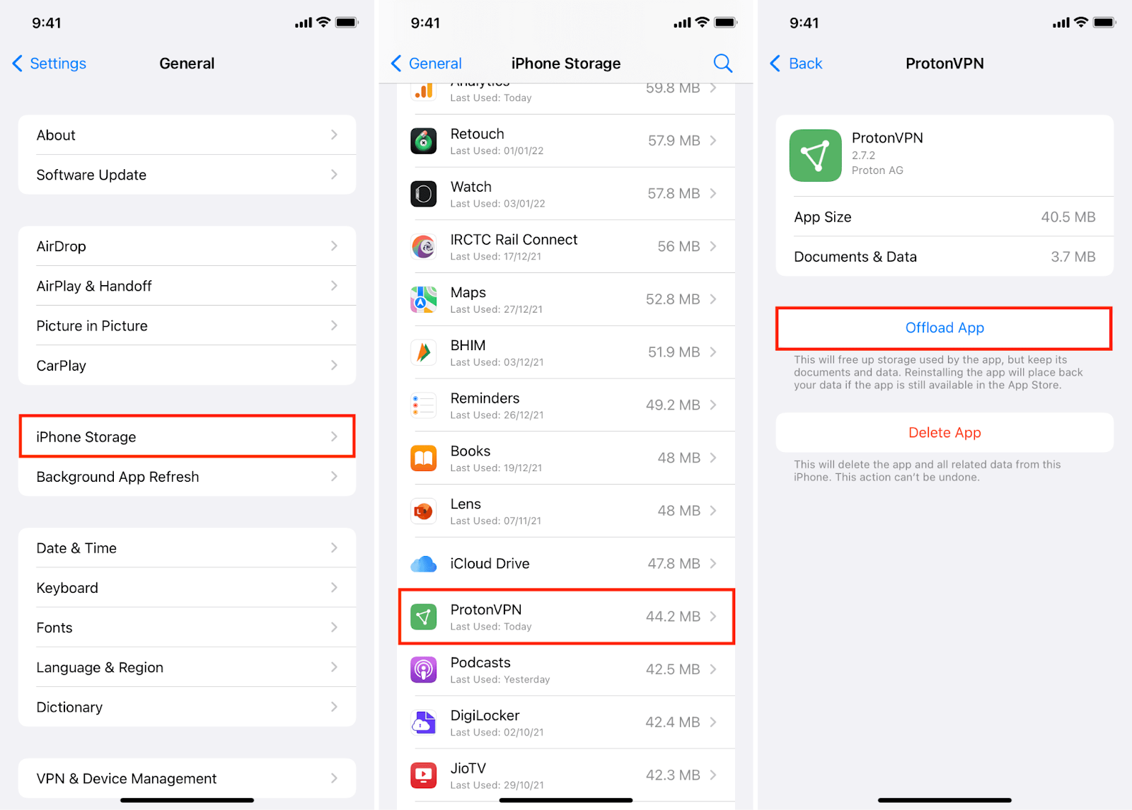 clear system data offload app