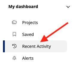 recent activity button screenshot